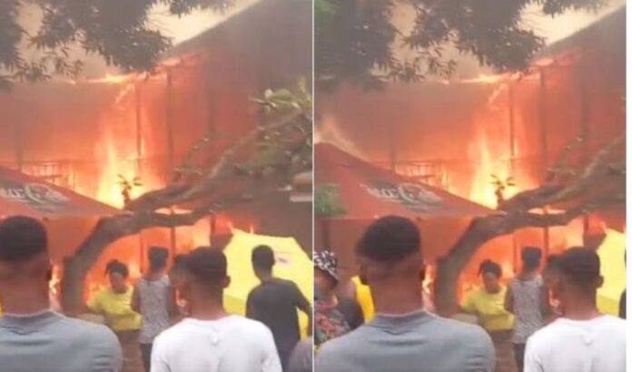 University students set a building on fire as they Protest​​ fee increment