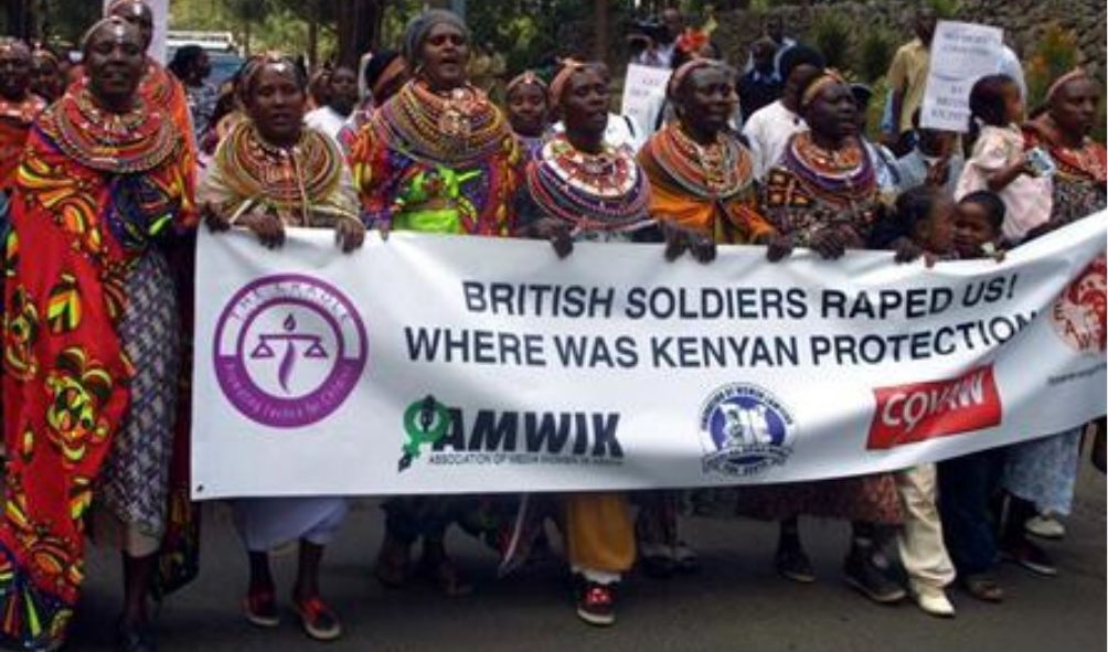 Protest against British Army in Kenya over discrimination and sexual Harassment