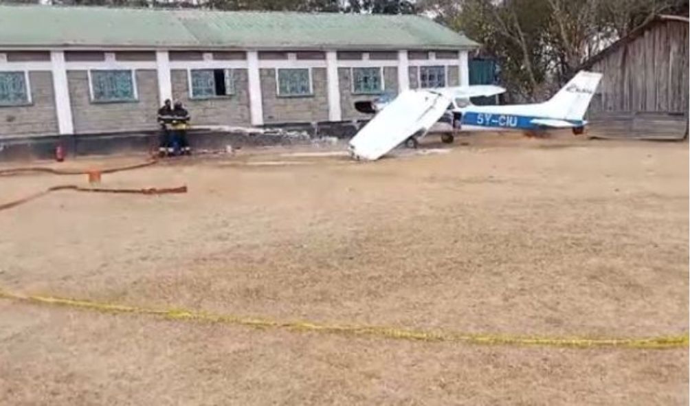 Security scare as plane crashes into a primary school building