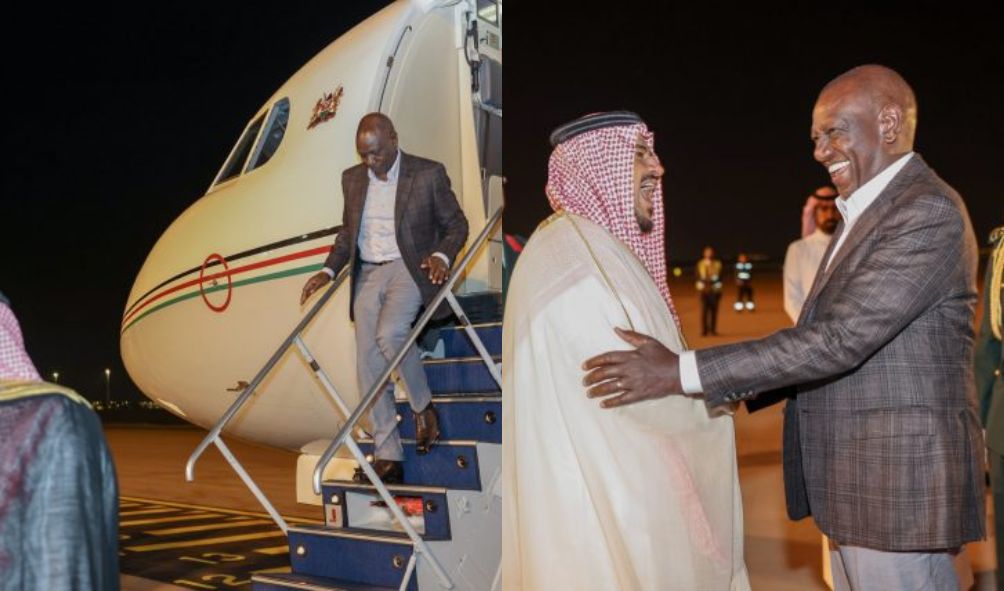 Ruto flies out of the country for the Saudi-African Summit in Riyadh