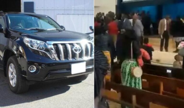 Chaos in a church after bishop demands prado from congregants