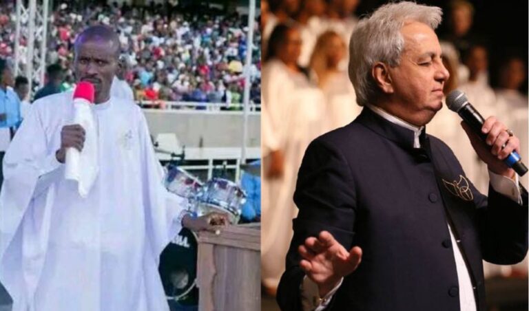 Pastor Ezekiel Donates Ksh 14.6M to Benny Hinn, Eexplains being pushed during prayers
