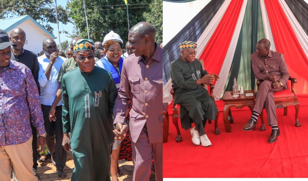 Obasanjo meets Ruto moments after endorsing Raila for AU chairperson position