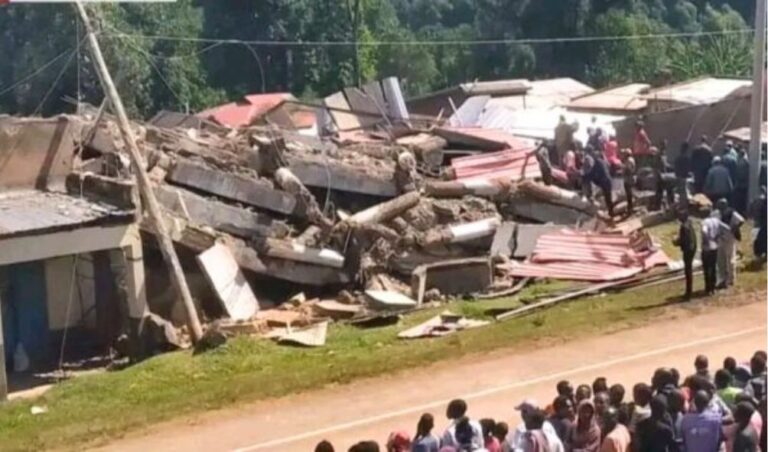 Several residents trapped after a FIVE storey building collapses