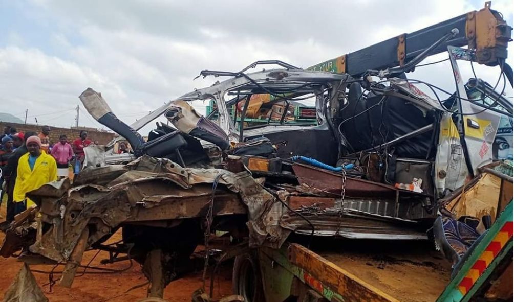 Ten people heading to a family gathering killed in a tragic accident after trailer collided with Matatu