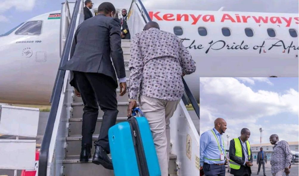 DP Gachagua boards Kenya Airways to Mombasa (PHOTOS)
