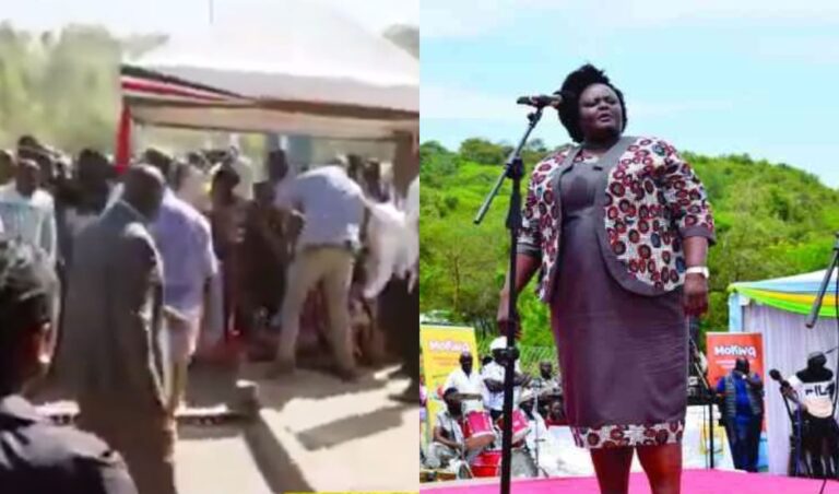 MP Bensuda trips and falls after receiving Ruto in Oyugis 'Nimeanguka nayo'