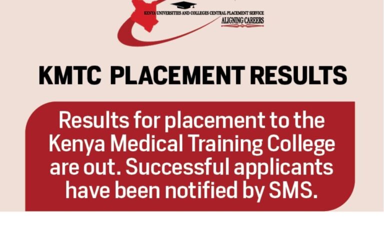 KUCCPS announces placement results for KMTC and TVET; How to check
