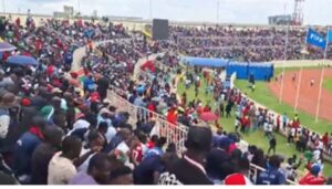 "Ruto must go!" Kenyan fans attending Harambee Stars vs Gabon match at Nyayo Stadium chant (video)