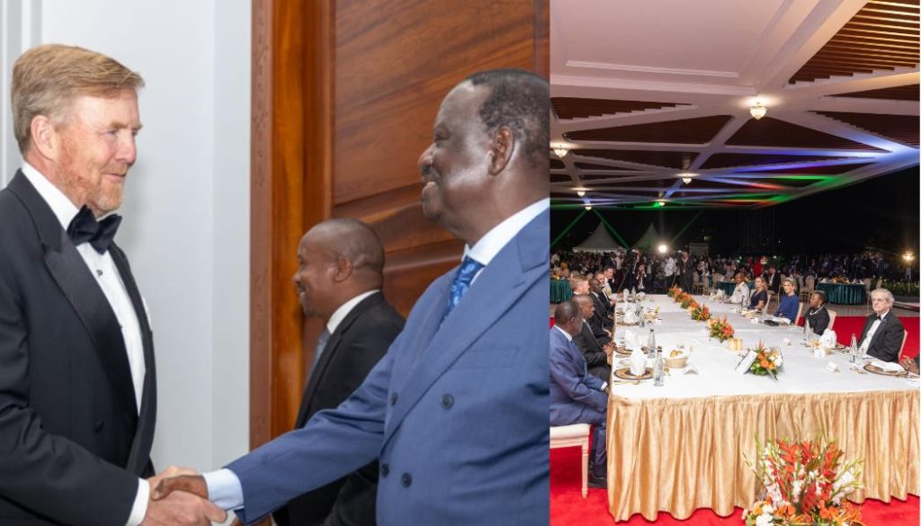 Raila grace State banquet hosted by Ruto in honour of Netherlands King Willem-Alexander