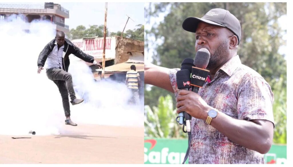 Trans Nzoia Governor George Natembeya was on Monday, May 12, teargassed while leading a protest against the leasing ofNzoia Sugar Company.