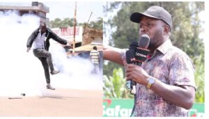 Trans Nzoia Governor George Natembeya was on Monday, May 12, teargassed while leading a protest against the leasing ofNzoia Sugar Company.