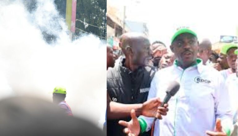 Teargas and running battles between police and supporters of the Democracy for the Citizens Party (DCP) ensued in Kakamega