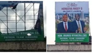 Gachagua’s DCP Party billboard vandalized in Nairobi