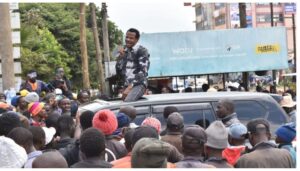 Mumias East MP Peter Salasya seemingly survived another police chase on Saturday, May 31, during a campaign tour in Nandi County.