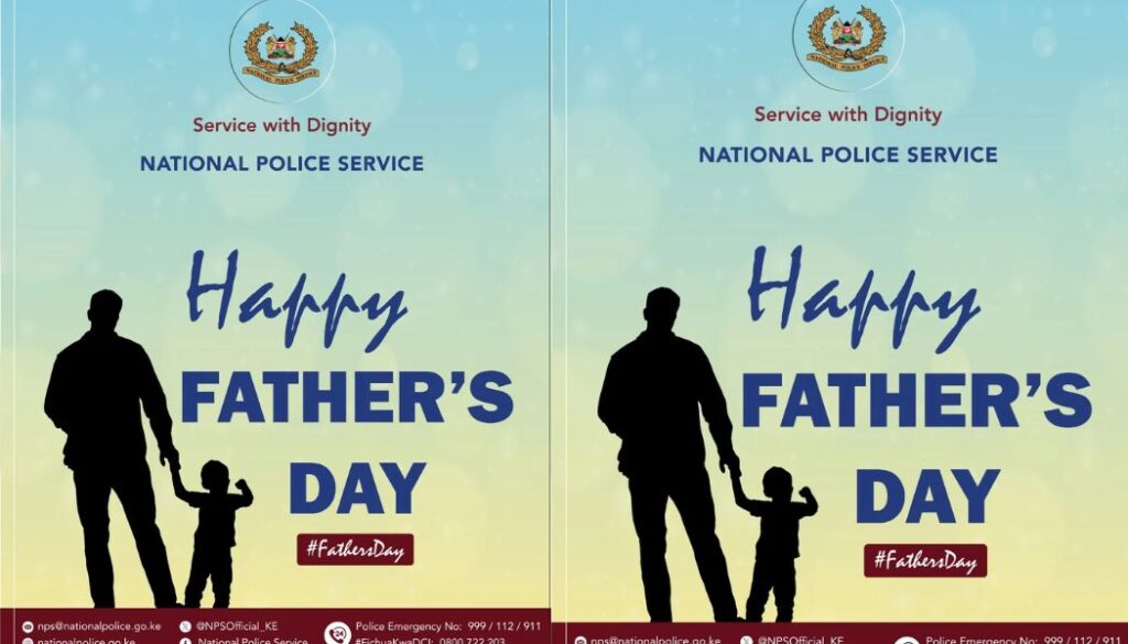The National Police Service (NPS) received backlash from Kenyans online on Sunday, June 15, following a Father’s Day post.
