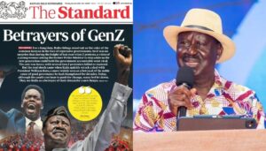 ODM Party has hit out at The Standard Newspaper over Monday's publication labeling Raila Odinga a betrayer of the Gen Z.