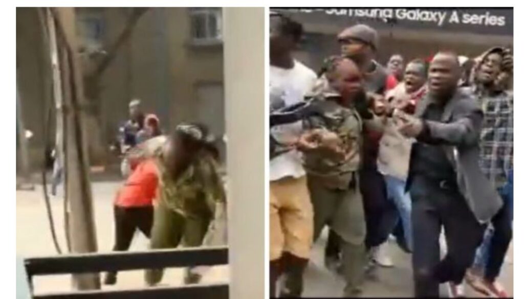 A female police officer was injured on Wednesday, June 25, during chaotic scenes in Nairobi’s CBD as anti-government protests intensified.
