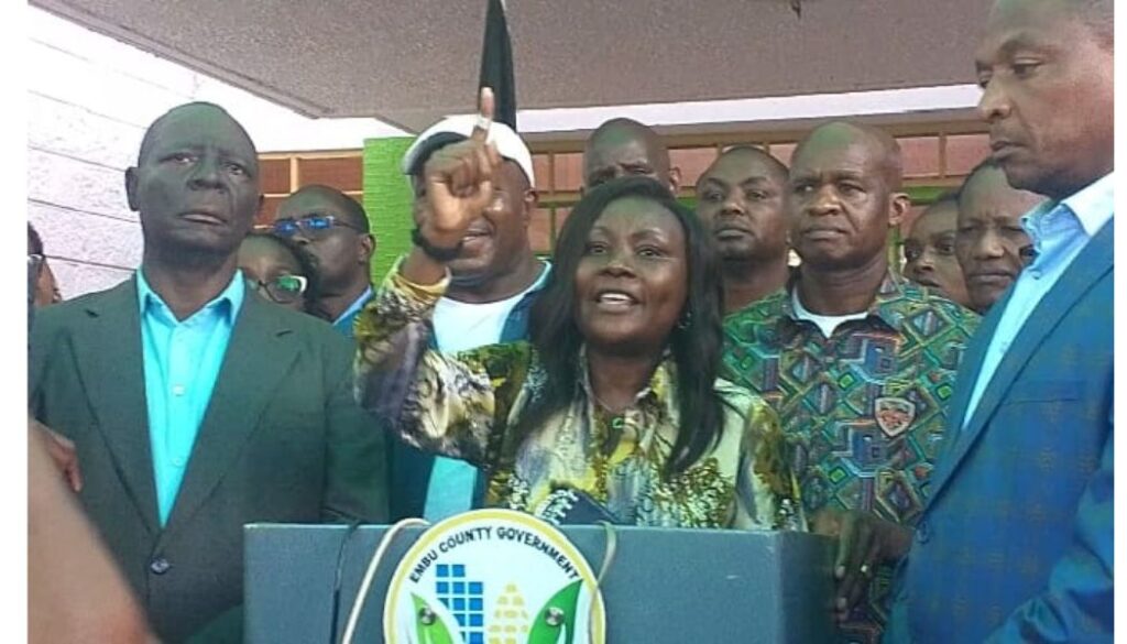 Embu Governor Cecily Mbarire has accused former Deputy President Rigathi Gachagua of intimidation and interference in Embu County affairs.