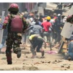 Police officers in Mombasa have arrested two human rights activists who were attempting to stop an ongoing Finance Bill public participation process.