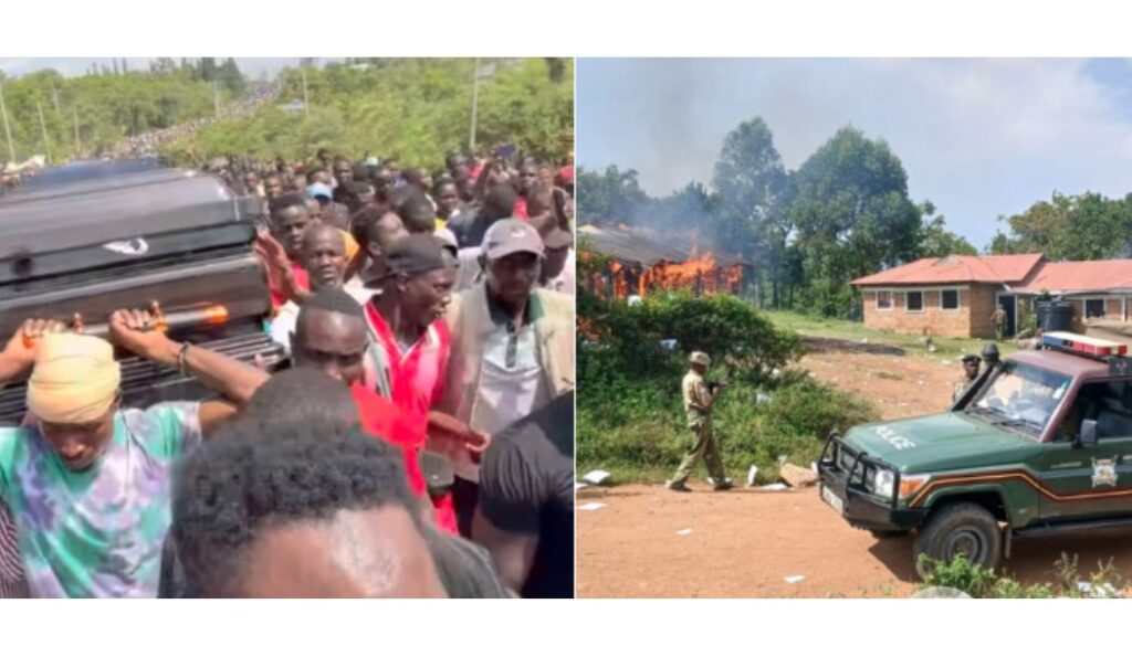 Youth carrying Albert Ojwang’s body set Mawego Police Station on fire