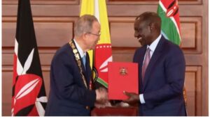 Ruto confers Former UN Secretary General Ban Ki-Moon Chief of The Golden Heart Award