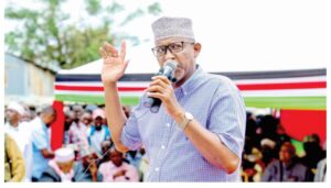Health Cabinet Secretary Aden Duale has taken a swipe at former Deputy President Rigathi Gachagua over his trip to the US.