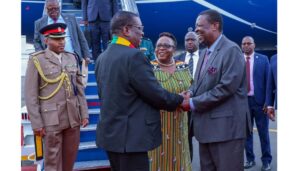 Zimbabwean President Emmerson Mnangagwa arrived in Kenya on Thursday, July 31, ahead of a regional summit focused on the peace process in the Democratic Republic of the Congo (DRC).