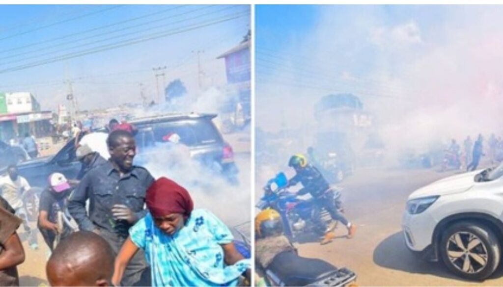 Police officers on Saturday afternoon lobbed teargas canisters at a meeting attended by political allies of former Deputy President Rigathi Gachagua.