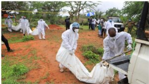 human body parts and the discovery of graves in Kwabinazaro, the homicide department of the DCI is now on site, digging up the graves.
