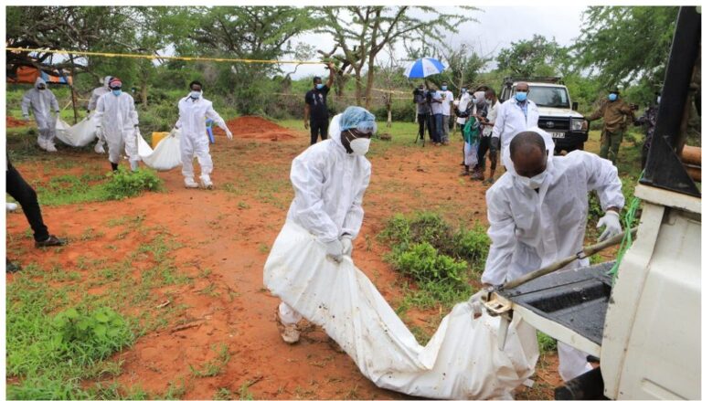 human body parts and the discovery of graves in Kwabinazaro, the homicide department of the DCI is now on site, digging up the graves.