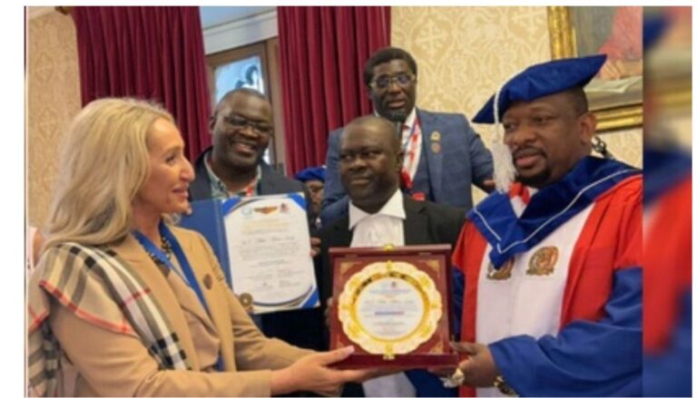 Mike Sonko receives honorary doctorate, international awards in London