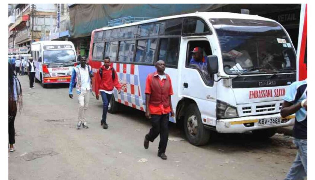 A public service transport driver is in police custody after attacking two police officers in Nairobi.