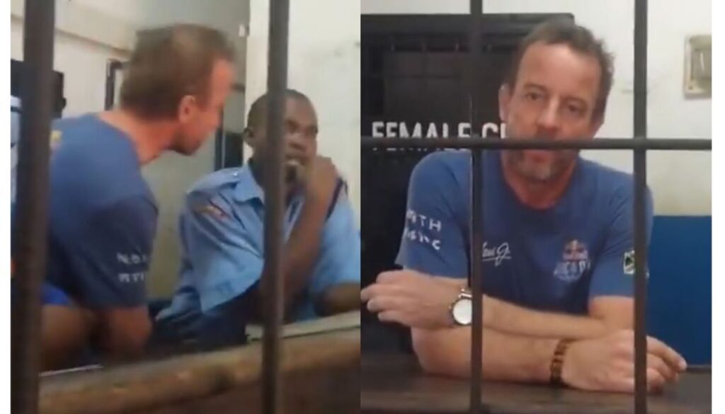 A video showing a Dutch national abusing a police officer at Diani Police Station in Kwale County has gone viral on social media, sparked widespread outrage.