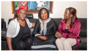 The late Nderitu Gachagua's wife visited Opoda farm on Wednesday to condole with Mama Ida Odinga following the death of ODM leader Raila Odinga