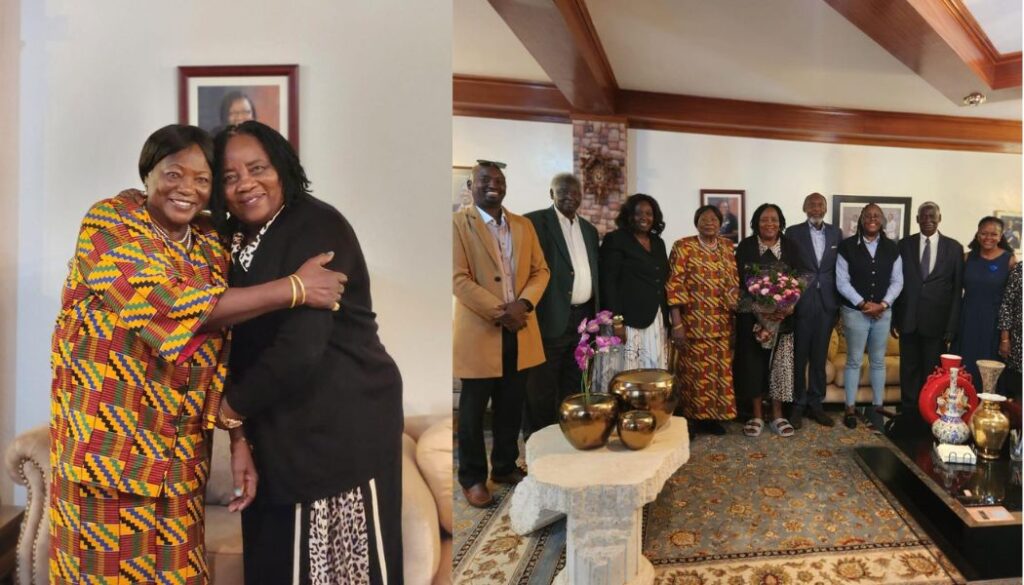 Former First Lady Mama Ngina Kenyatta on Thursday, October 30, visited the home of Raila Odinga in Bondo to pay her respects to the late Prime Minister.