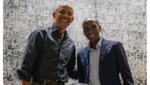 World marathon record holder Eliud Kipchoge meets Barack Obama