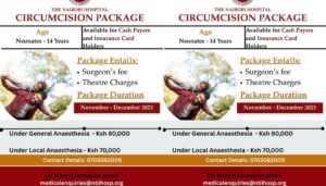 A post shared by The Nairobi Hospital, revealing that it charges Ksh90,000 for male circumcision, has triggered mixed reactions on social media