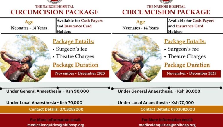 A post shared by The Nairobi Hospital, revealing that it charges Ksh90,000 for male circumcision, has triggered mixed reactions on social media