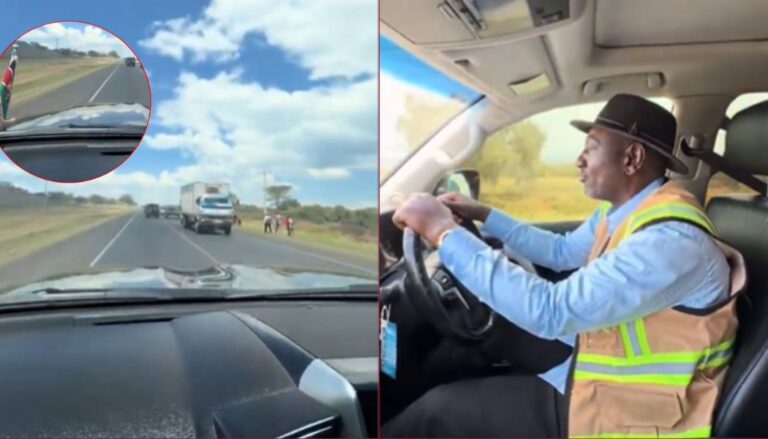 President Ruto captured driving himself on Nairobi-Nakuru Highway