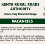 The Kenya Rural Roads Authority (KeRRA) has announced 290 vacant positions in the authority.