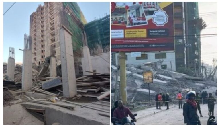 A 16-storey building under construction has collapsed in the South C area of Nairobi.