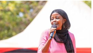 Lamu Woman Representative Monicah Marubu was roughed up after her sentiments at the funeral service of Alice Gakuya, the mother of Embakasi North MP James Gakuya.
