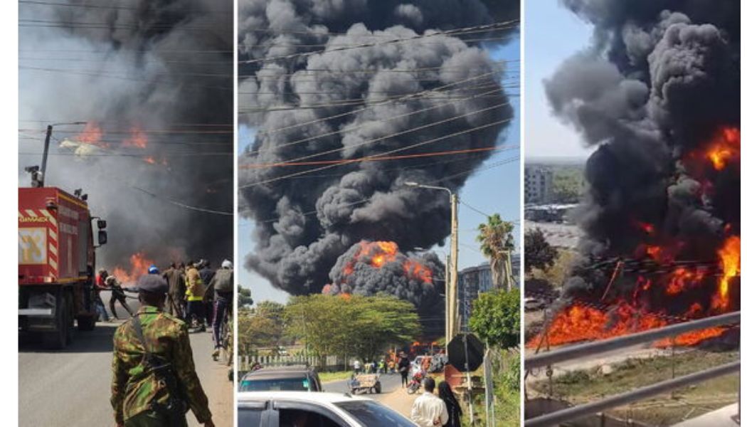 An oil tanker has exploded into a ball of fire after a collision along the Southern Bypass, behind Carnivore. 