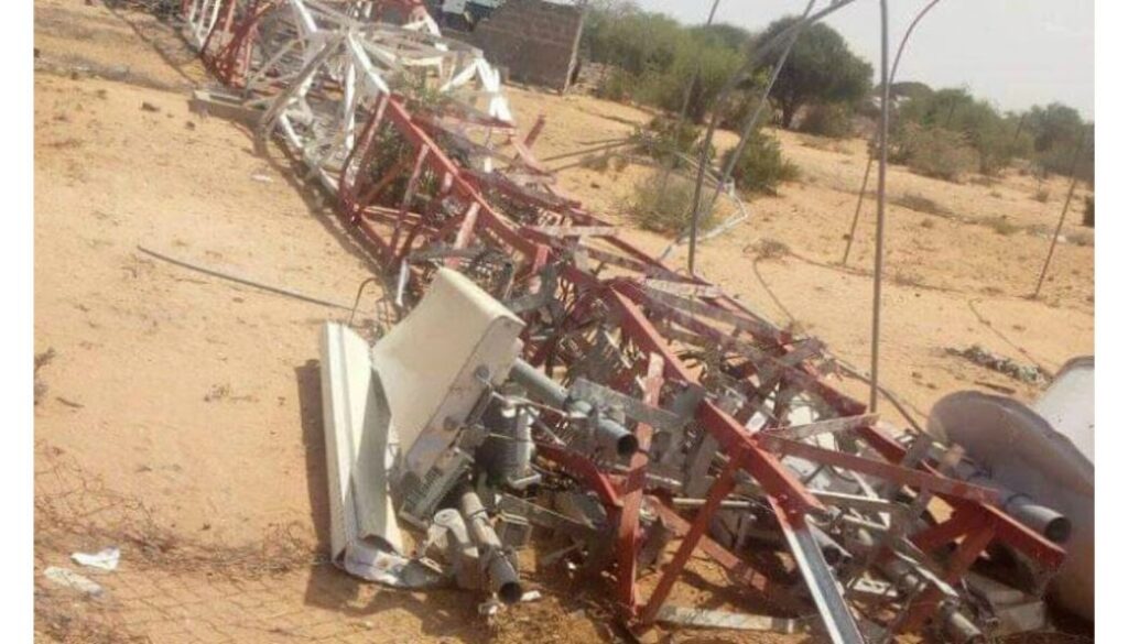 Suspected Al-Shabaab militants early Tuesday, January 6 raided Mangai Village in Lamu County and destroyed a Safaricom communication mast