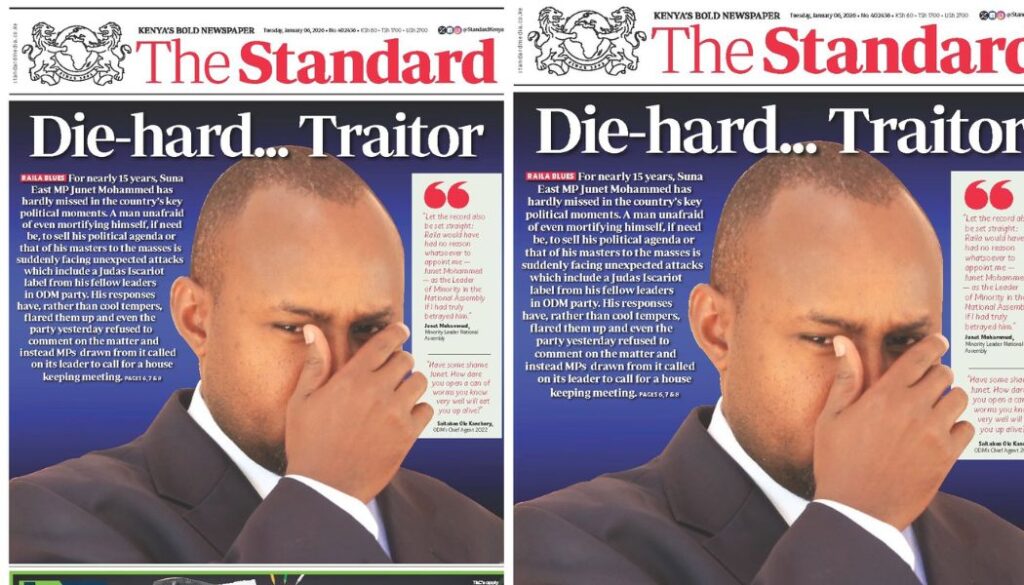 Suna East MP Junet Mohamed has threatened to sue the Standard Media Group, accusing the publisher of running defamatory stories that damaged his reputation.