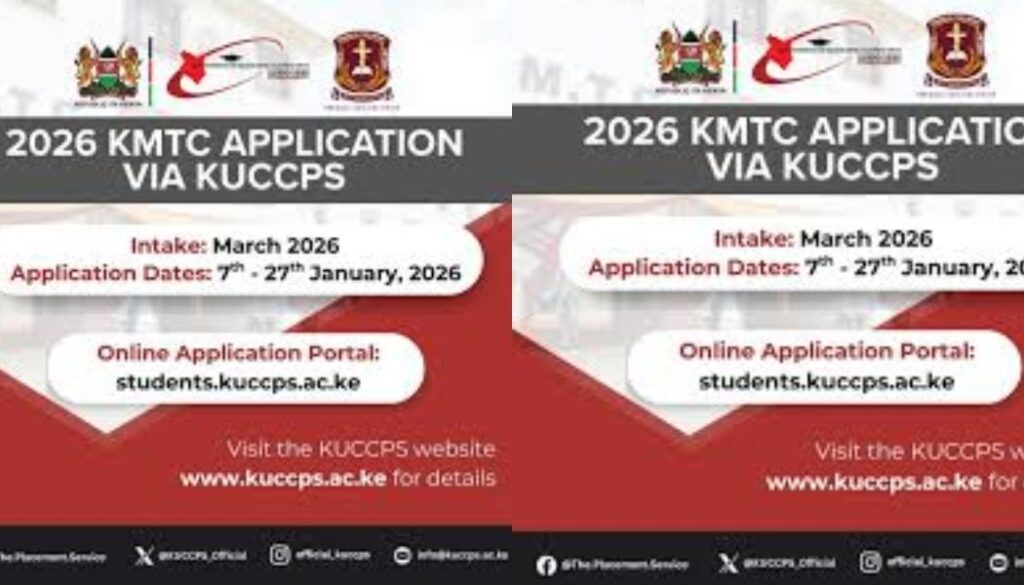 KUCCPS announces application window for KMTC March intake