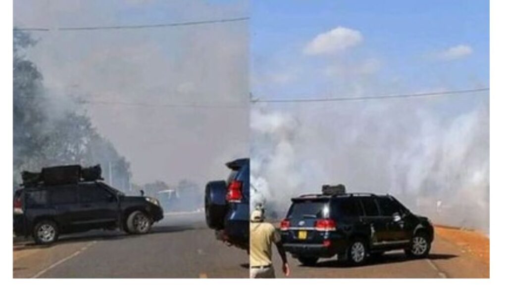 Rigathi Gachagua was teargassed on his way to Kagio in Kirinyaga County in an incident that caused panic among supporters and other road users.