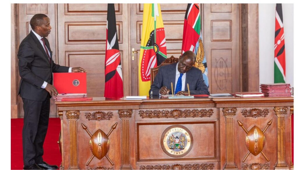 President William Ruto has signed into law three key Bills aimed at strengthening public services and regulatory frameworks.