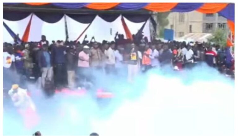 Crowds unmoved as teargas is fired moments before Sifuna addresses rally